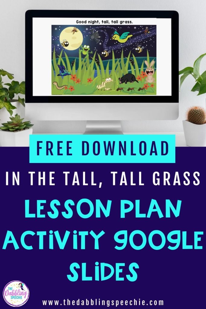 Tips for using this free In the Tall, Tall grass lesson plan for preschool speech therapy