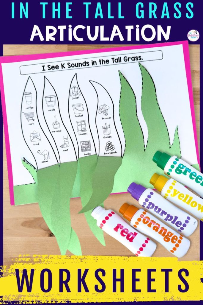 Fun spring articulation worksheets to use with In the Tall Tall grass lesson plan