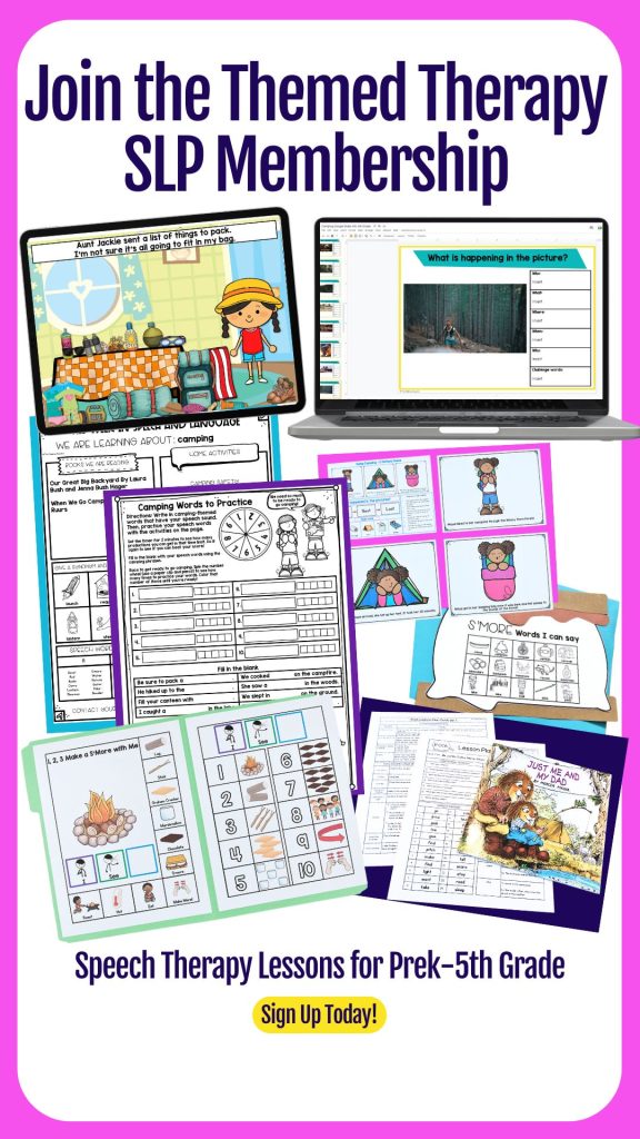 Find speech therapy resources for your themed units.