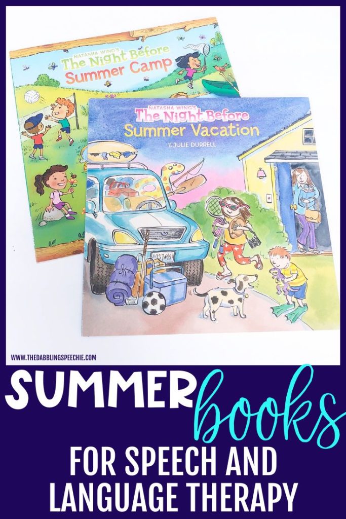 Ideas for summer speech therapy activities using books!