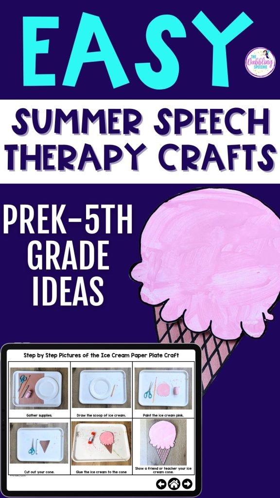 speech therapy summer activities with crafts!