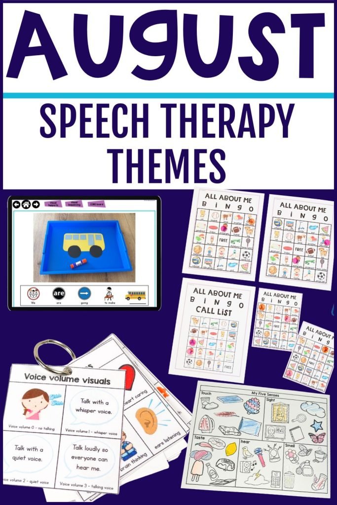 Get ideas for planning August speech therapy themes with your preschool and elementary caseload.