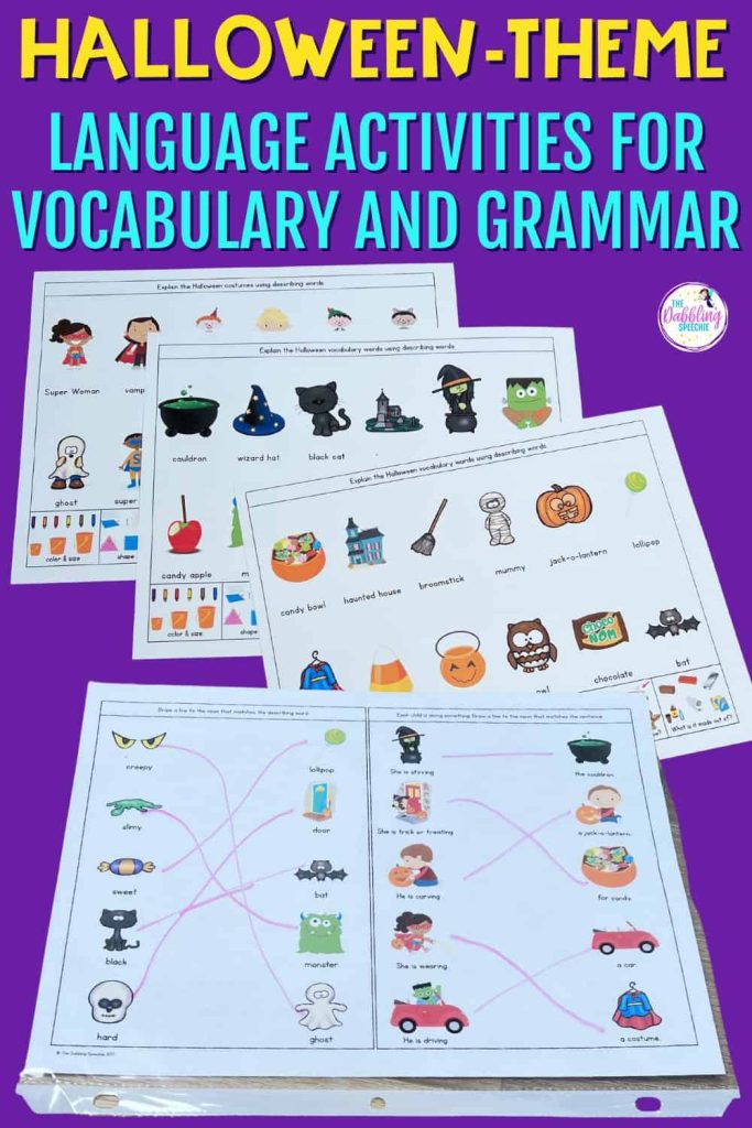 Fun Halloween speech therapy activities for lesson planning!