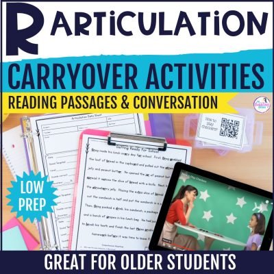 R articulation carryover activities for reading and conversation