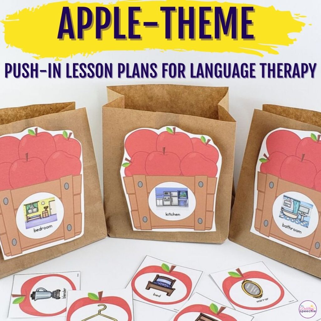Fun apple speech therapy activities for push-in lesson planning!