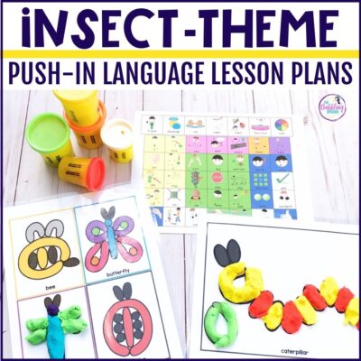 Bug speech therapy activities for preschool and kindgeraten whole class lessons for push-in.