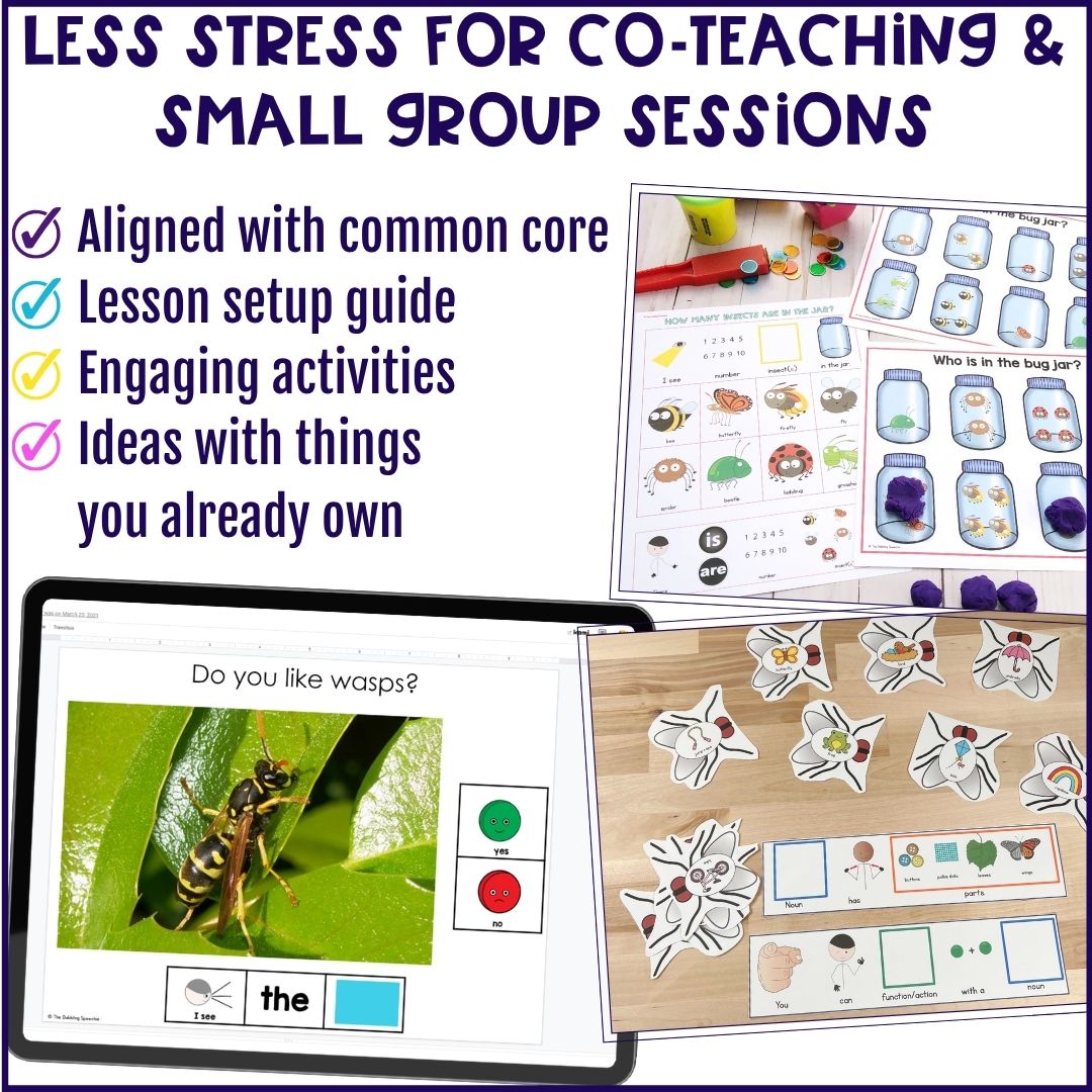 Bugs Speech Therapy Push-In Language Lesson Plans for Insect Theme PreK-2nd - Image 3