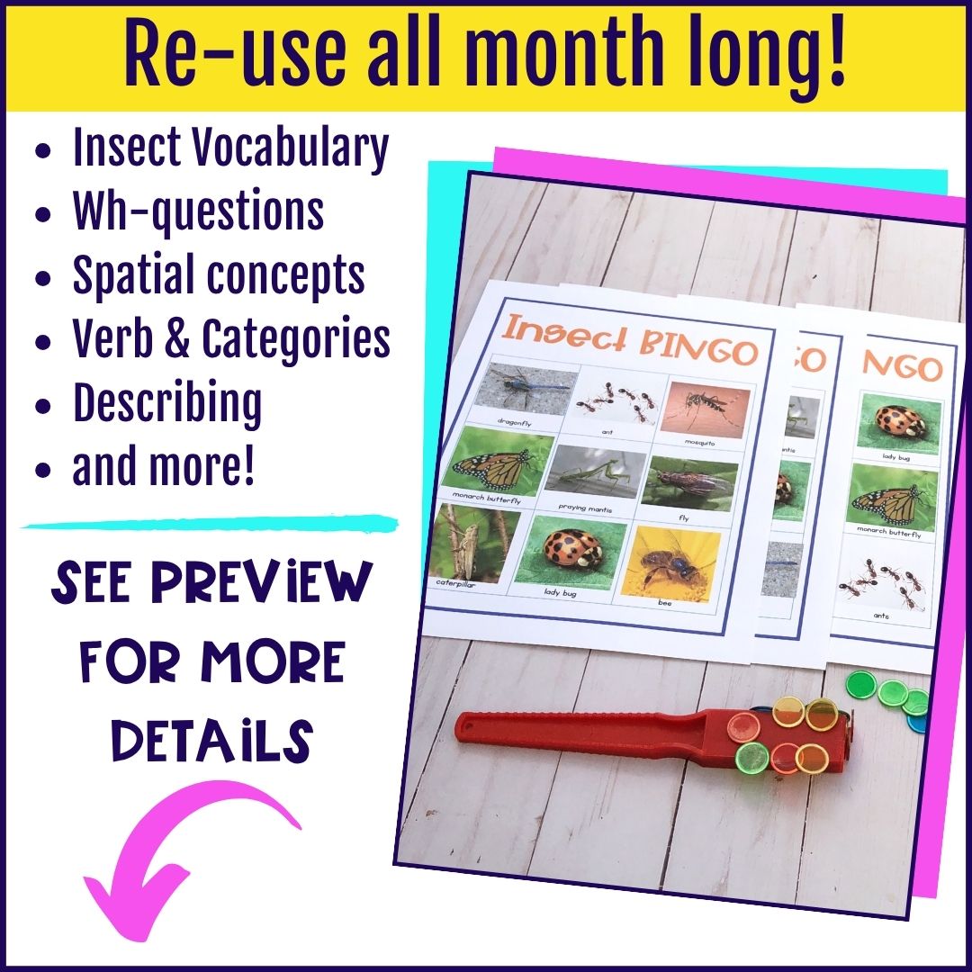 Bugs Speech Therapy Push-In Language Lesson Plans for Insect Theme PreK-2nd - Image 4