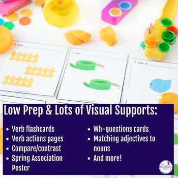 Spring Vocabulary Speech Therapy Activities for Verbs, Wh-Q's, Describing & More - Image 3