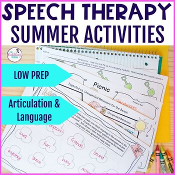 Low Prep Summer Themed Speech and Language Activities for Preschool & Elementary