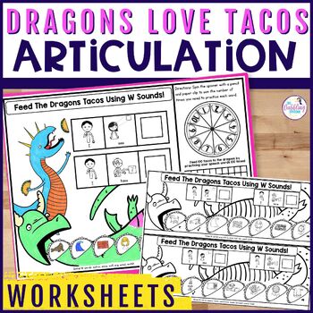Dragons Love Tacos Articulation Worksheets W/ Speech Therapy Homework 100 Trials