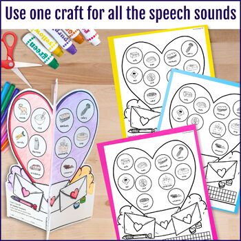 3D Valentine's Day Speech Crafts for Articulation K,S,L,R,R-blends,TH, SH, etc. - Image 3