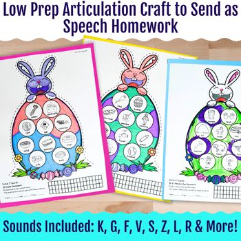 3D Easter Articulation Craft for Speech Therapy W/ K, F, G, S, SH, R, L, TH, etc - Image 2