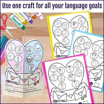 3D Valentine's Day Craft Language Activity for Speech Therapy Nouns, Verbs, etc. - Image 3