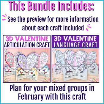 3D Valentine's Day Speech Therapy Craft Articulation and Language Activities - Image 2