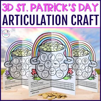 3D St Patrick's Day Articulation Craft for Speech Therapy W/ K, S, SH, R, L, etc