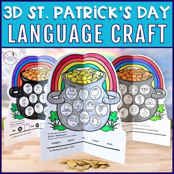 3D St. Patrick's Day Speech Therapy Craft Language Activity Rainbow Pot of Gold