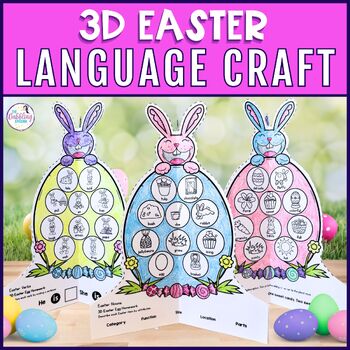 3D Easter Speech Therapy Craft Language Activity for Verbs, Vocabulary, etc.