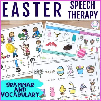 Easter Speech Therapy Activities for Grammar, Vocabulary & Language Spring Theme