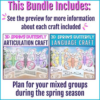 Spring Crafts Speech Therapy 3D Butterfly Articulation and Language Craft - Image 2