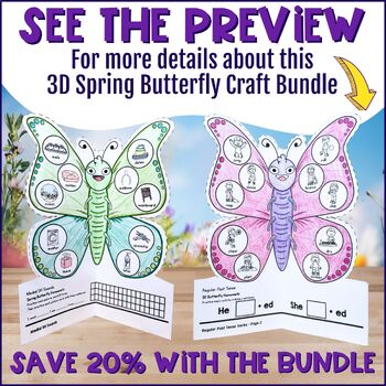 Spring Crafts Speech Therapy 3D Butterfly Articulation and Language Craft - Image 4