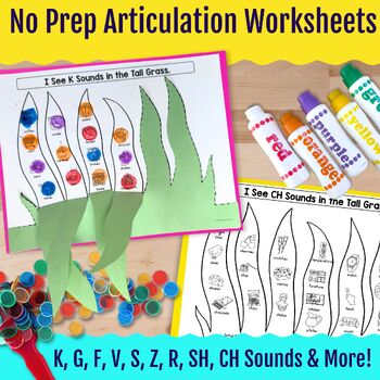 Spring Articulation Worksheets In the Tall, Tall Grass No Prep Speech Therapy - Image 2