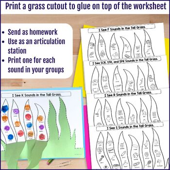 Spring Articulation Worksheets In the Tall, Tall Grass No Prep Speech Therapy - Image 3