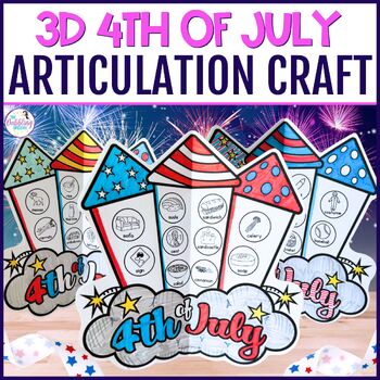 4th of July Speech Therapy 3D Articulation Fireworks Craft for Summer Practice