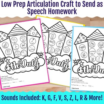 4th of July Speech Therapy 3D Articulation Fireworks Craft for Summer Practice - Image 2