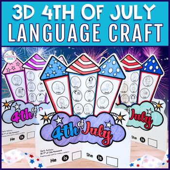 4th of July Speech Therapy Summer Language Activities 3D Fireworks Craft