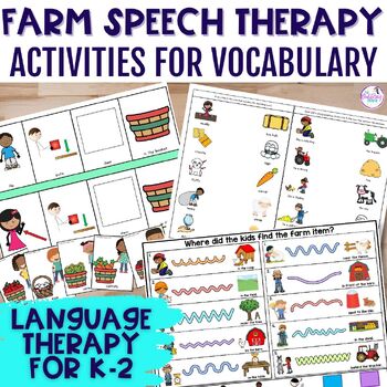 Farm Animals Speech Therapy Summer Vocabulary Language Activities PreK & Kinder