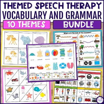 Speech Therapy Themes Language Activities Vocabulary & Grammar BUNDLE