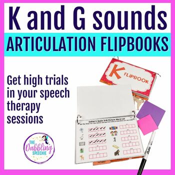 K and G Articulation Activities Flipbook for speech therapy - words & sentences