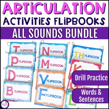 Articulation Activities Speech Therapy Flipbooks - K, G, F, V, S, R, TH, L, etc.