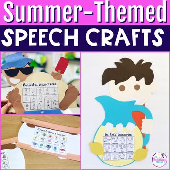 Summer Craftivity W/ S'mores, Beach, & Lemonade For Speech Therapy W/ Language