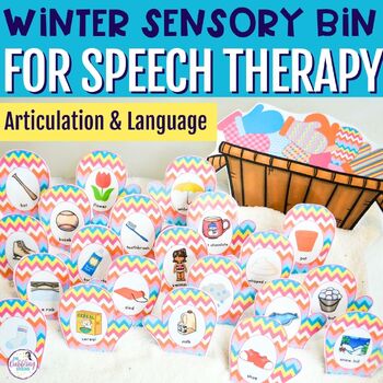 Winter Sensory Bin Mittens W/ Articulation, Vocabulary & Emotions Activities