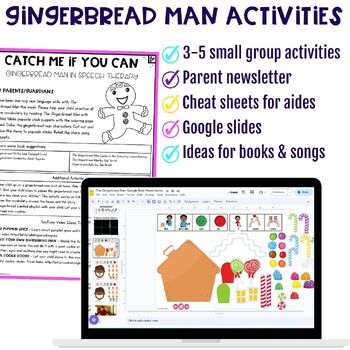 Have an engaging gingerbread man push-in speech therapy lesson plan.