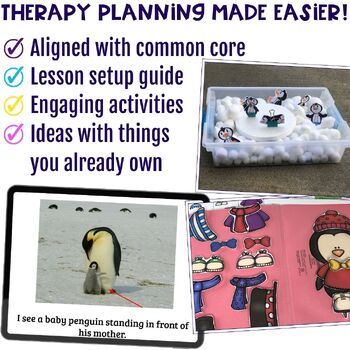 Penguin Activities Push-In Language Lesson Plan Guides for Speech Therapy - Image 3