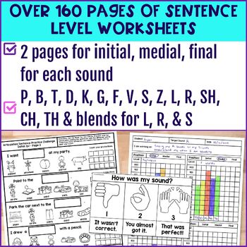 Sentence Level Articulation Activities for R, S, Z, TH, L, S-blends, SH, CH, etc - Image 2
