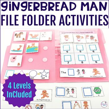 Gingerbread Man Sequencing File Folders Story Elements & Retell Speech Therapy
