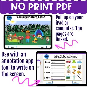 F Articulation & V Articulation Activities Flipbooks for Speech Therapy Digital - Image 2