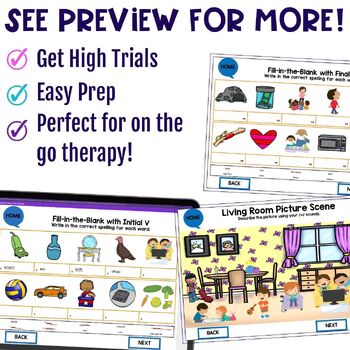 F Articulation & V Articulation Activities Flipbooks for Speech Therapy Digital - Image 4