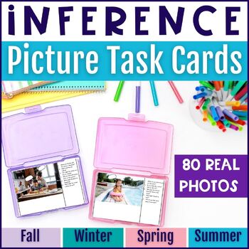 Inferencing Task Cards with 100 Real Photo Pictures for Language Therapy BUNDLE