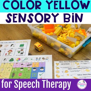 Color Yellow Sensory Bin I Spy & Sorting Activities for Preschool Speech Therapy