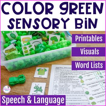 St. Patrick's Day Speech and Language Senory Bin for Color Green in March