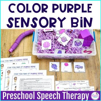 Color Purple Preschool & Kindergarten Sensory Bin Learning & Identifying Colors