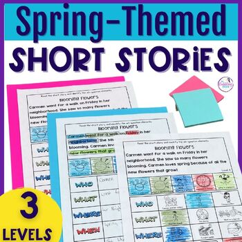 Spring Listening Comprehension Short Stories with Questions for Speech Therapy