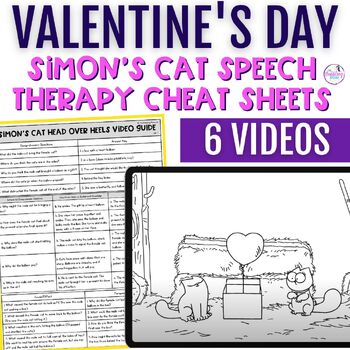 Valentine's Day speech therapy Simon's Cat wordless short lesson plans