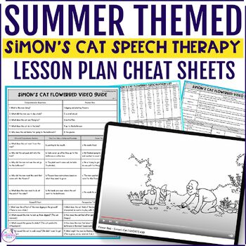 Summer speech therapy Simon's Cat lesson plans for articulation and language