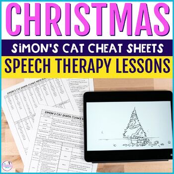 Get Christmas speech therapy Simon's Cat lesson plans for articulation and language skills.
